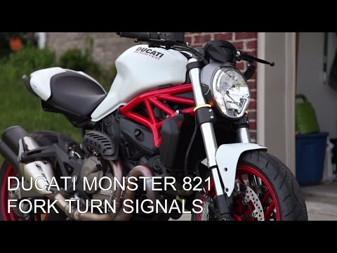 Ducati Monster 821 |  New Rage Cycles Snap-On Fork Turn Signals Install