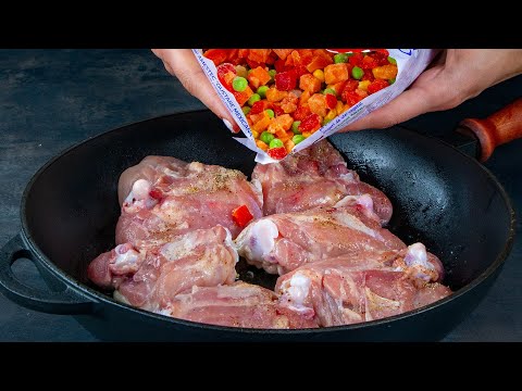 I prepared the dinner without knife! Tasty chicken in the pan - you will lick your fingers