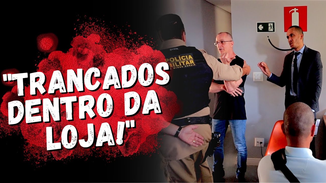 IDOSO EMPURRA, TRANCA EQUIPE E CHAMA A POLÍCIA EM LOJA DE BH