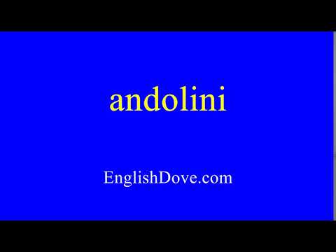 How to pronounce andolini in American English.