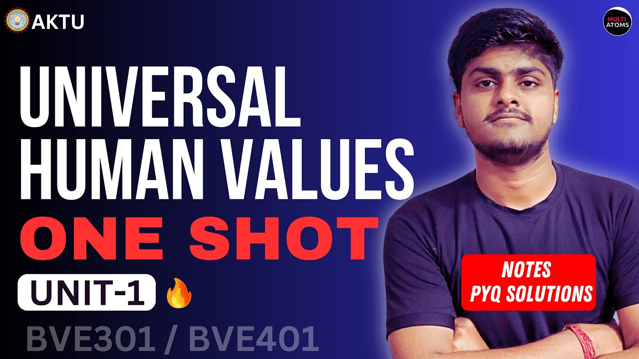 Universal Human Values and Professional Ethics | UHV Unit-1 One Shot | PYQ Solutions | BVE-301/401