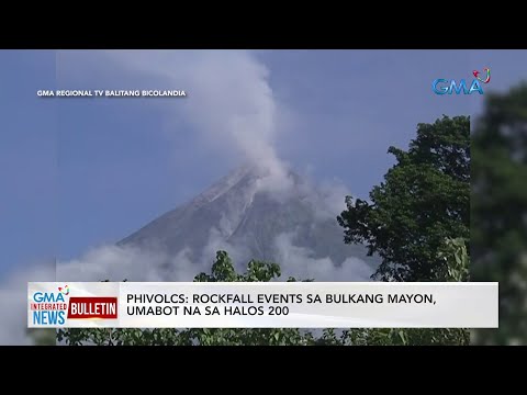 PHIVOLCS: Rockfall events sa Bulkang Mayon, umabot na sa halos 200 | GMA Integrated News Bulletin