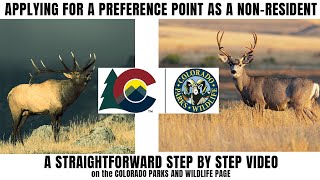How to Actually Purchase a Preference Point for Colorado Elk/Deer! Step by Step on Colorado Website