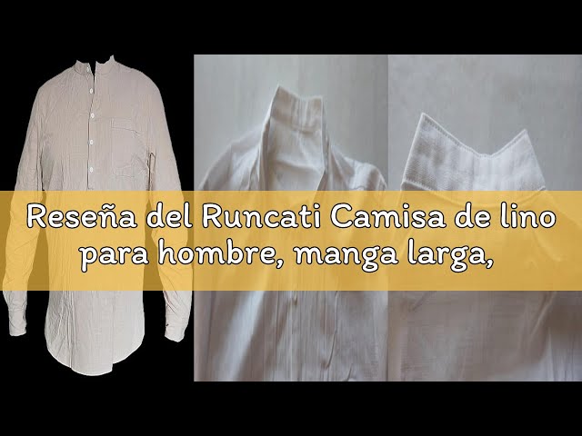 Vídeo relacionado con Runcati Camisa de lino para hombre, manga larga, algodón, lino, camisa de ocio, corte regular, para playa, verano, Verde militar., L