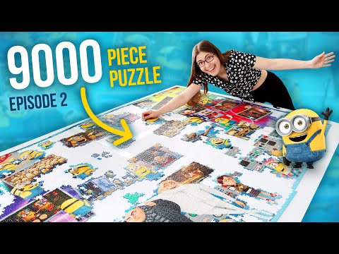 Halfway through the 9000 Piece Minions Puzzle (My biggest puzzle yet!)
