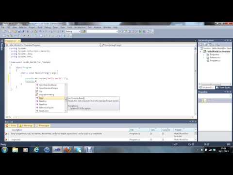 C# Visual Studio 2010 tutorial #1 Hello World!!