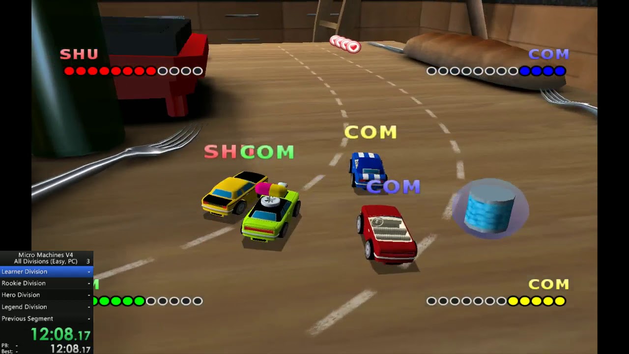 [OLD] Micro Machines V4 Speedrun (PC), All Divisions, Easy [1:59:36]