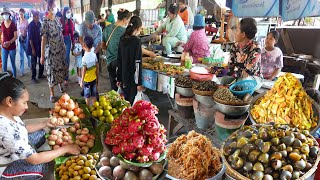 Cambodian Best Street Food Ever - Fresh Fruits, Pickles, Grilled Foods, & More For Sales @ Kien Svay