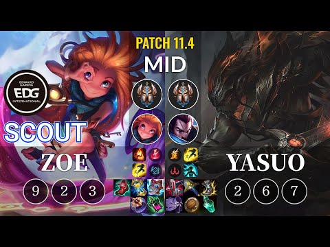 EDG Scout Zoe vs Yasuo Mid - KR Patch 11.4