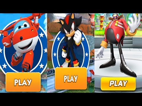 Super Wings: Jett Run vs Sonic Dash vs Sonic Forces Speed Battle - Gameplay Walkthrough