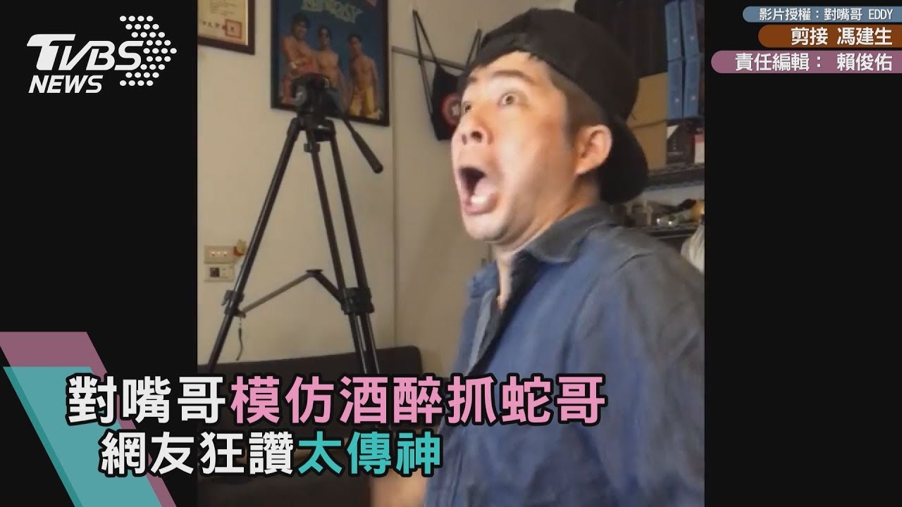 對嘴哥模仿酒醉抓蛇哥 網友狂讚太傳神