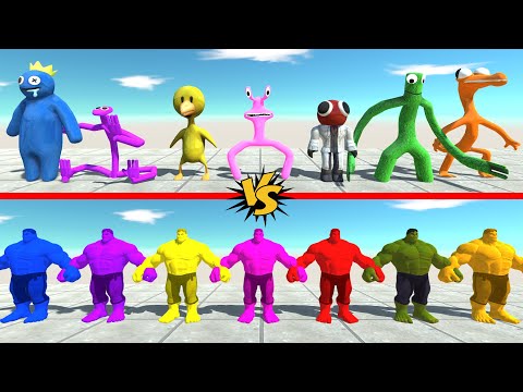 Rainbow Friends VS Rainbow Hulk - Animal Revolt Battle Simulator