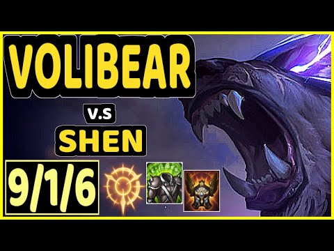 BEANSU (VOLIBEAR) vs SHEN - 9/1/6 KDA TOP GAMEPLAY - EUW Ranked GRANDMASTER
