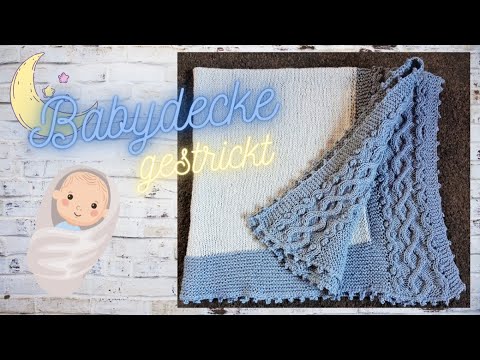 Babydecke gestrickt - ca 350g Baumwolle (1100 LL)