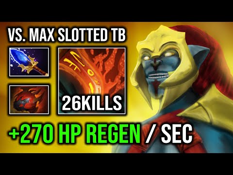 +270 HP REGEN PER SEC 1v5 Burning Spear Late Game Huskar Vs Max Slotted TB Dota 2