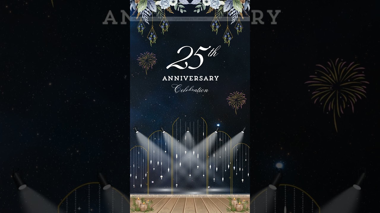 Timeless Black & Gold Anniversary Invite
