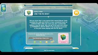 Use the RC boat - the sims freeplay