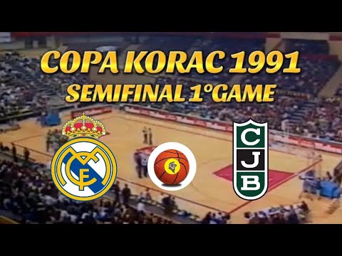 "Real Madrid vs Montigala Joventut" 1°Game Semifinal COPA KORAC'91 (27 de Febrero, 1991) en español