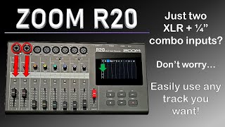 Video thumbnail for ZOOM R20 Multitrack Recorder - overcoming the limitations of just two XLR 1/4 inch combo inputs by Gaz Rendar