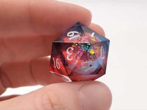 Old School Sharp Edged Space Fury Liquid Infused Dice Set Video