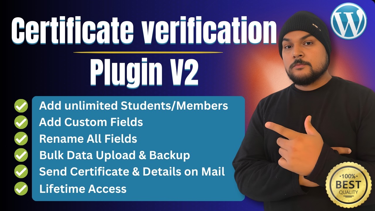 Certificates & Verify Online! WordPress  Plugin Tutorial - Certificate verification Plugin V2