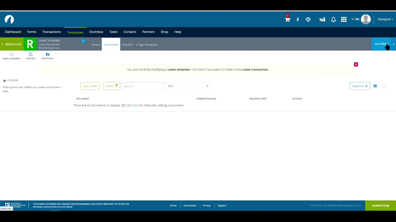 Create a Lease Template in ZipForms