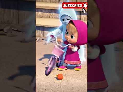 Marsha was fixing her bicycle and a ghost was chasing her ❗😱#shoorts #marsha #cartoon #shortvideo