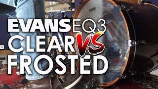 Video thumbnail for Evans EQ3 Kick Batter Heads- Clear Vs. Frosted by DRUM.DOG