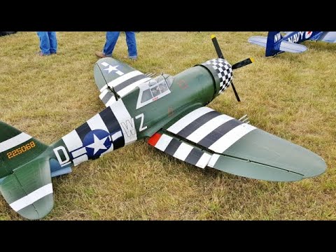 "AWESOME SOUND" MOKI RADIALS WARBIRDS - P-47 & YAK-3 RC FIGHTERS BMFA NATIONALS FLIGHTLINE - 2018