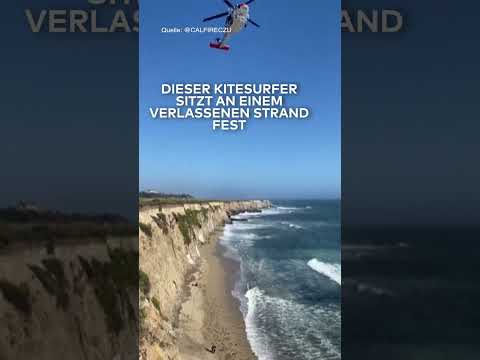 KALIFORNIEN: "Help!" Hilferuf aus Steinen! Spektakuläre Rettung von Kitesurfer I WELT #shorts