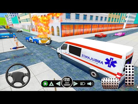 Roof Jumping Ambulance Simulator - Rooftop First Aid VAN Truck - Stunt Driving | Android Gameplay