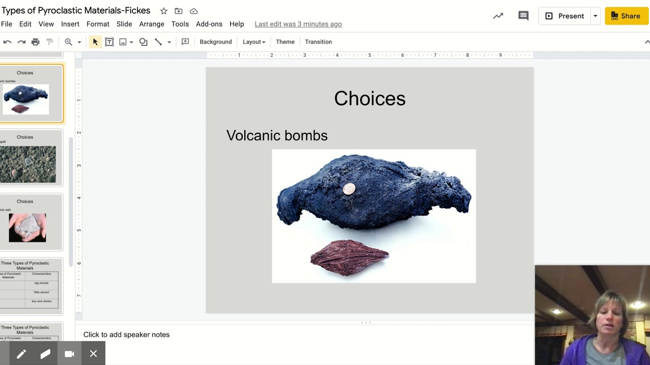 What are 4 types of pyroclastic material?