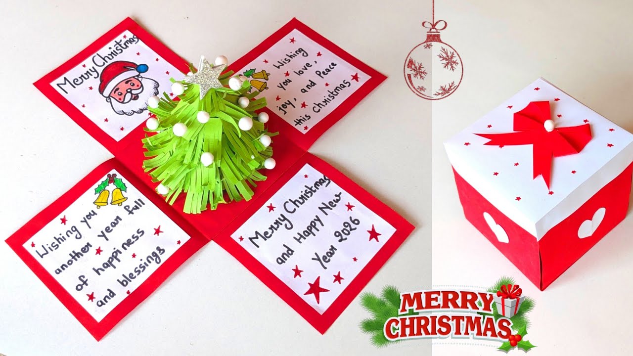 DIY Merry Christmas Card Making Ideas 2025 / Christmas gift box / How to make Christmas Card 2025/