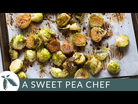 Honey Balsamic Roasted Brussels Sprouts - Easy Veggie...