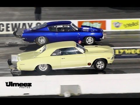 OUTLAW 10.5 MATCHRACE! '66 PROCHARGED CHEVELLE VS TWIN TURBO '69 CUDA!