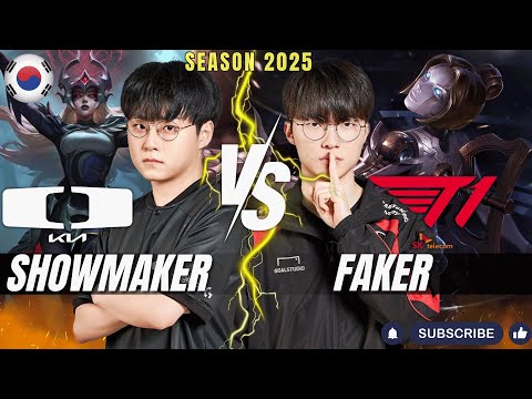 DK ShowMaker vs T1 Faker - ShowMaker SYNDRA vs Faker ORIANNA Mid - Patch 25.24 KR Ranked | lolrec
