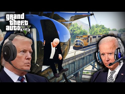 US Presidents TRY TO STOP Hijacked Train In GTA 5
