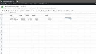Google Sheets: Zeitberechnung
