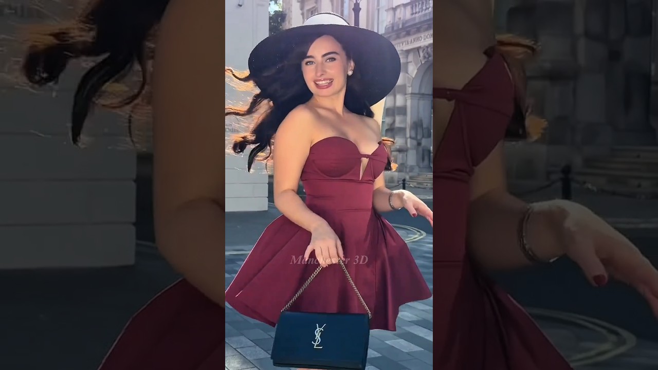 Burgundy Strapless Mini Dress & YSL Bag Outfit Ideas 🍷 | Classy Luxury Fashion for Women #shorts