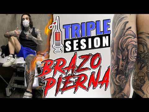 VUELVO a TATUARME: BRAZO y PIERNA en UN DÍA 💉 Triple SESIÓN #01