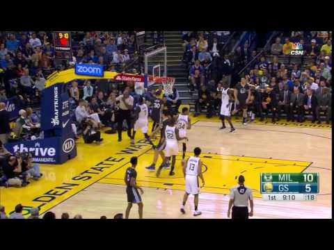 Thon Maker Rejects Curry! | Bucks vs Warriors | March 18, 2017 NBA Regular Season