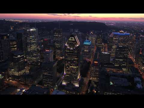 CANADA 4K, MONTREAL CANADA AT NIGHT, DRONE FILM FROM ABOVE