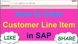 How to Clear Customer Line Item in SAP