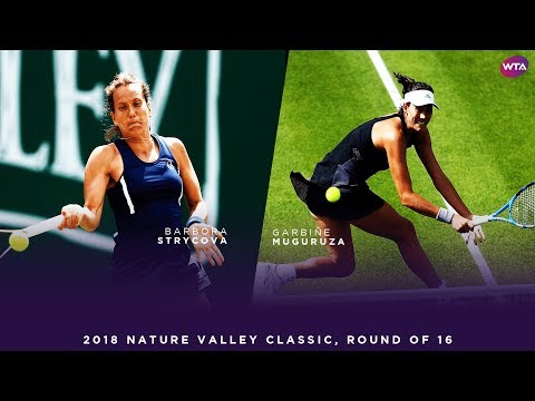 Теннис Barbora Strycova vs Garbine Muguruza | 2018 Nature Valley Classic Round of 16 | WTA Highlights