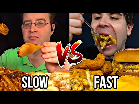 FAST VS SLOW Eating Mukbangers! 😳