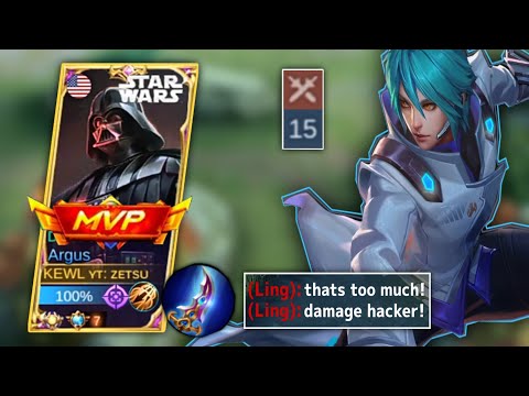 UNEXPECTED DAMAGE!!! ARGUS BLADE OF HEPTASEAS | TOP GLOBAL LING WAS SHOCKED 😱 | MOBILE LEGENDS