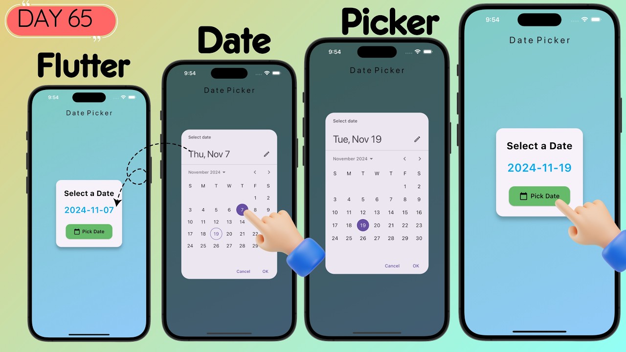 Flutter DatePicker Tutorial | How to add date picker in flutter | DatePicker in Flutter