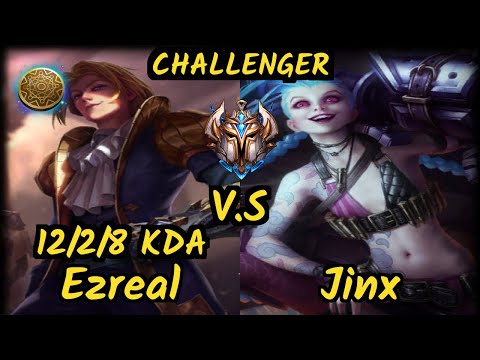 Luger (EZREAL) vs JINX - 12/2/8 KDA BOTTOM ADC CHALLENGER GAMEPLAY - EUW