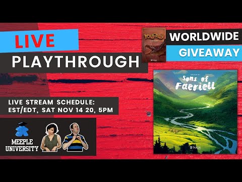 LIVE - Sons of Faeriell Board Game -  Playthrough & Volfyirion Worldwide Giveaway