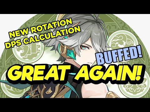 Alhaitham is great again! BUFFED - DPS calc with NEW ROTATION optimized for 3-Mirrors Damage Genshin